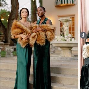 Revelry Faux Fur Shrug Chestnut x3